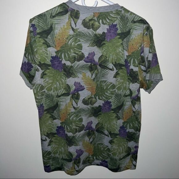 H&M Divided Tropical Leaf Print T-Shirt Gray - Men's Medium - Picture 4 of 4